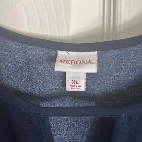 Merona Navy and colorful floral/bird pattern dress size XL - Picture 4 of 8